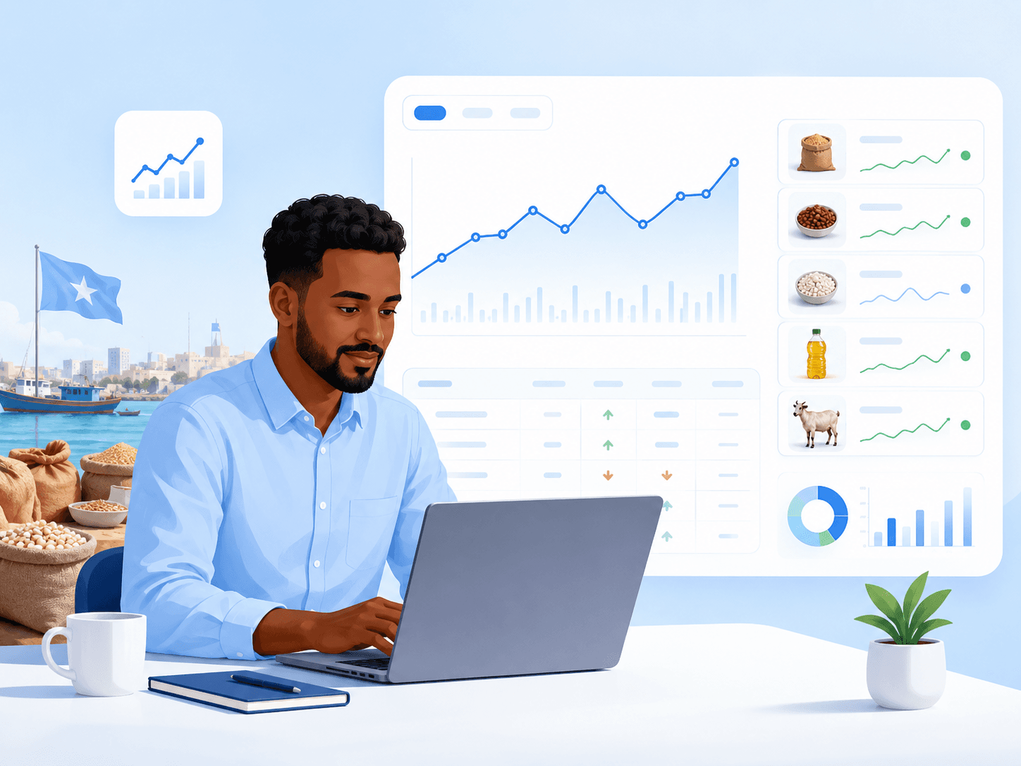 Person monitoring market price trends